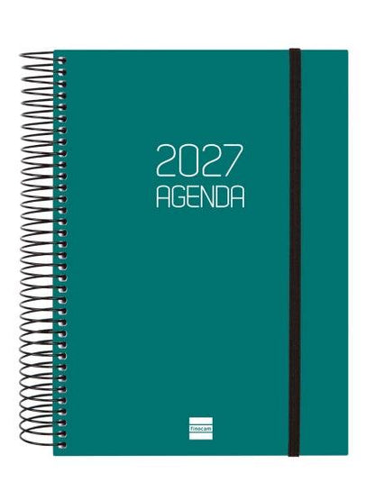 Finocam Spirale Basics Opaque Agenda - Annuale 2027 - 1 Giorno per Pagina - Formato E10 - 155x212mm - Spirale - Copertina in Polipropilene - Angoli Microforati - Carta da 70g/m2