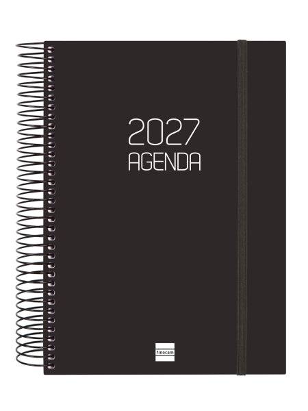 Finocam Spirale Basics Opaque Agenda - Annuale 2027 - 1 Giorno per Pagina - Formato E10 - 155x212mm - Spirale - Copertina in Polipropilene - Angoli Microforati - Carta da 70g/m2