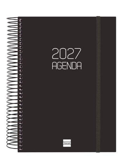 Finocam Spirale Basics Opaque Agenda - Annuale 2027 - 1 Giorno per Pagina - Formato E10 - 155x212mm - Spirale - Copertina in Polipropilene - Angoli Microforati - Carta da 70g/m2