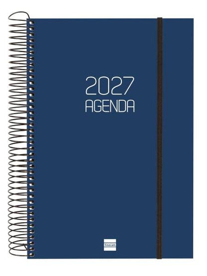 Finocam Espiral Basics Opaque Agenda - Annuale 2027 - 1 Giorno per Pagina - Formato E11 - 165x242mm - Spirale - Copertina in Polipropilene - Angoli Microforati - Carta da 70g/m2