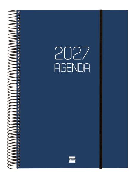 Finocam Espiral Basics Opaque Agenda - Annuale 2027 - 1 Giorno per Pagina - Formato E40 - 210x297mm - Spirale - Copertina in Polipropilene - Angoli Microforati - Carta da 70g/m2