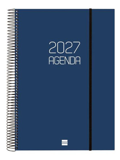 Finocam Espiral Basics Opaque Agenda - Annuale 2027 - 1 Giorno per Pagina - Formato E40 - 210x297mm - Spirale - Copertina in Polipropilene - Angoli Microforati - Carta da 70g/m2
