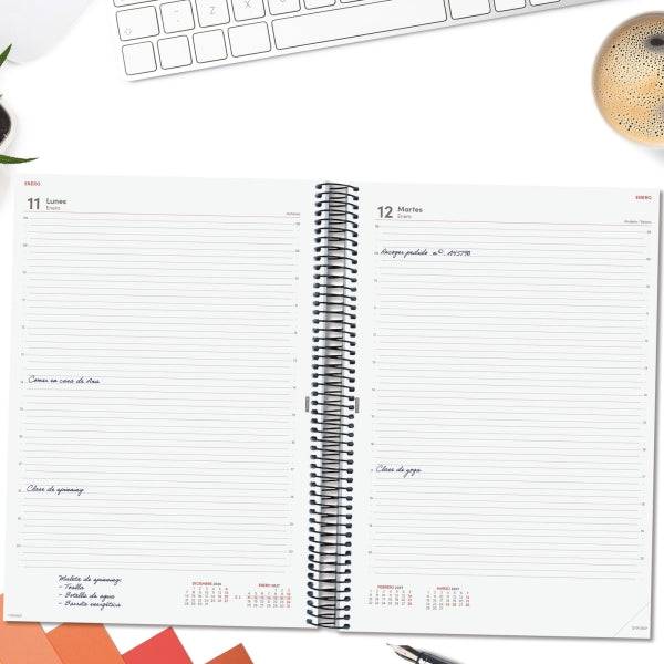 Finocam Espiral Basics Opaque Agenda - Annuale 2027 - 1 Giorno per Pagina - Formato E40 - 210x297mm - Spirale - Copertina in Polipropilene - Angoli Microforati - Carta da 70g/m2
