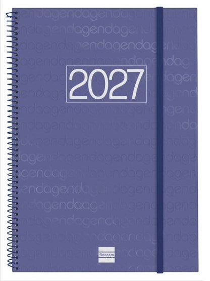 Finocam Spirale Basics Year Agenda - Annuale 2027 - Settimana Vista Orizzontale - Formato E40 - 210x297mm - Spirale - Copertina in Polipropilene - Angoli Microforati - Carta da 80g/m2