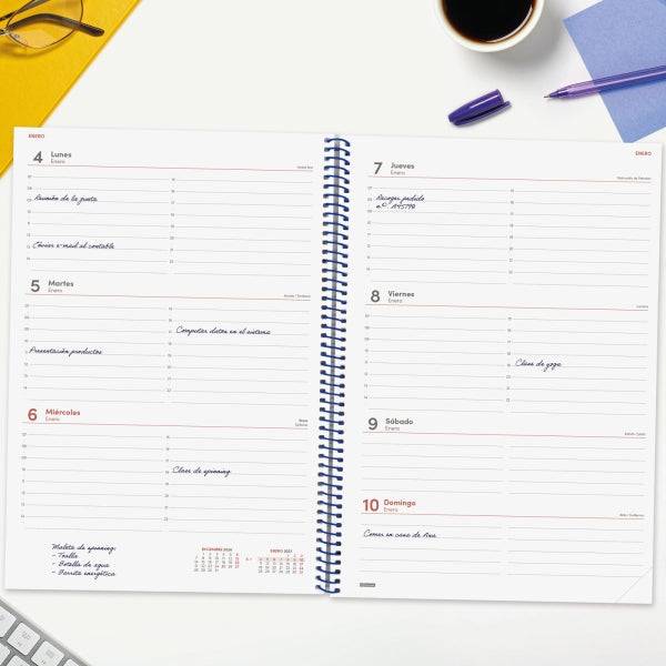 Finocam Spirale Basics Year Agenda - Annuale 2027 - Settimana Vista Orizzontale - Formato E40 - 210x297mm - Spirale - Copertina in Polipropilene - Angoli Microforati - Carta da 80g/m2