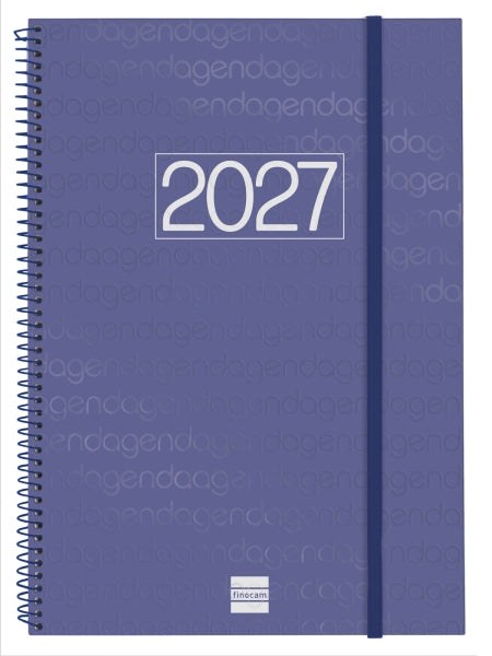 Finocam Spirale Basics Year Agenda - Annuale 2027 - Settimana Vista Verticale - Formato E40 - 210x297mm - Spirale - Copertina in Polipropilene - Angoli Microforati - Carta da 80g/m2