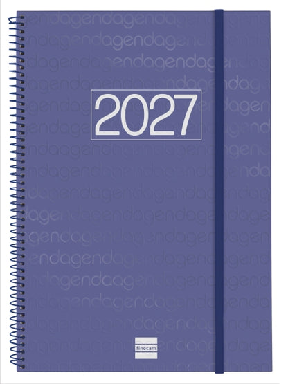 Finocam Spirale Basics Year Agenda - Annuale 2027 - Settimana Vista Verticale - Formato E40 - 210x297mm - Spirale - Copertina in Polipropilene - Angoli Microforati - Carta da 80g/m2