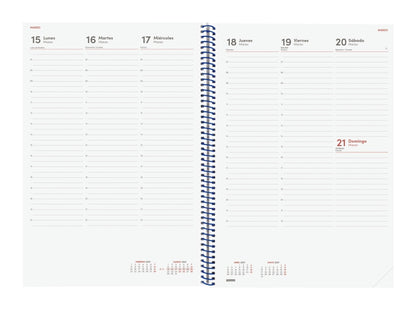 Finocam Spirale Basics Year Agenda - Annuale 2027 - Settimana Vista Verticale - Formato E40 - 210x297mm - Spirale - Copertina in Polipropilene - Angoli Microforati - Carta da 80g/m2