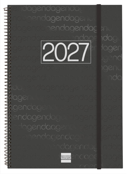 Finocam Spirale Basics Year Agenda - Annuale 2027 - Settimana Vista Verticale - Formato E40 - 210x297mm - Spirale - Copertina in Polipropilene - Angoli Microforati - Carta da 80g/m2
