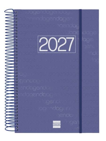 Finocam Espiral Basics Year Agenda - Annuale 2027 - 1 Giorno per Pagina - Formato E11 - 165x242mm - Spirale - Copertina in Polipropilene - Angoli Microforati - Carta da 70g/m2