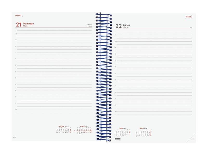 Finocam Espiral Basics Year Agenda - Annuale 2027 - 1 Giorno per Pagina - Formato E11 - 165x242mm - Spirale - Copertina in Polipropilene - Angoli Microforati - Carta da 70g/m2