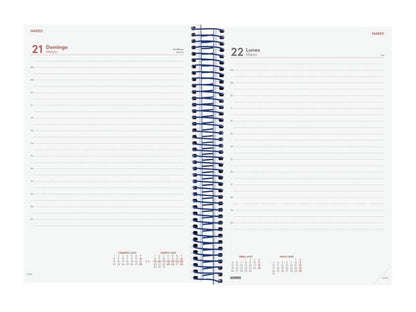 Finocam Espiral Basics Year Agenda - Annuale 2027 - 1 Giorno per Pagina - Formato E11 - 165x242mm - Spirale - Copertina in Polipropilene - Angoli Microforati - Carta da 70g/m2
