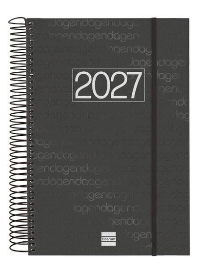 Finocam Espiral Basics Year Agenda - Annuale 2027 - 1 Giorno per Pagina - Formato E11 - 165x242mm - Spirale - Copertina in Polipropilene - Angoli Microforati - Carta da 70g/m2