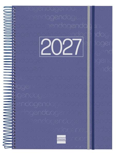 Finocam Espiral Basics Year Agenda - Annuale 2027 - 1 Giorno per Pagina - Formato E40 - 210x297mm - Spirale - Copertina in Polipropilene - Angoli Microforati - Carta da 70g/m2