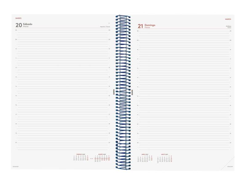Finocam Espiral Basics Year Agenda - Annuale 2027 - 1 Giorno per Pagina - Formato E40 - 210x297mm - Spirale - Copertina in Polipropilene - Angoli Microforati - Carta da 70g/m2