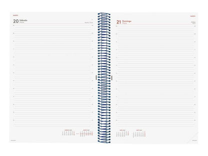 Finocam Espiral Basics Year Agenda - Annuale 2027 - 1 Giorno per Pagina - Formato E40 - 210x297mm - Spirale - Copertina in Polipropilene - Angoli Microforati - Carta da 70g/m2