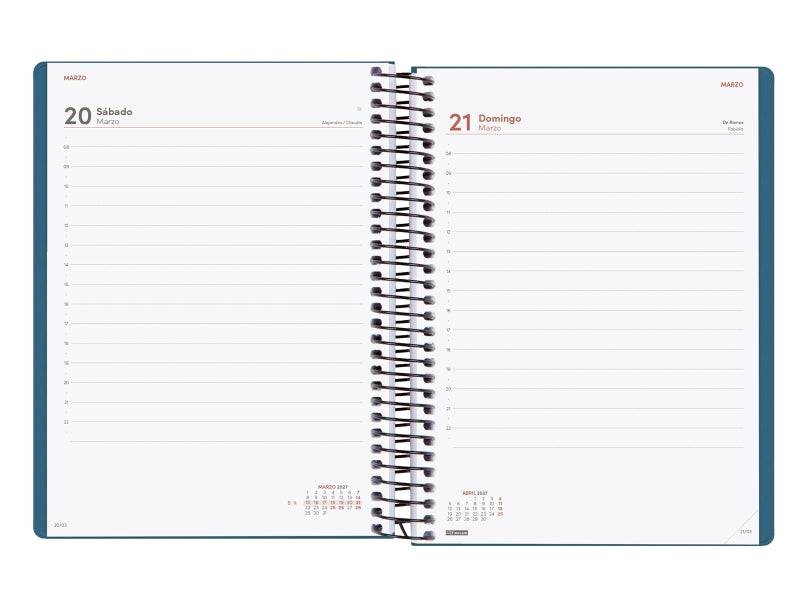 Finocam Spirale Basics My Agenda - Annuale 2027 - 1 Giorno per Pagina - Formato E10 - 155x212mm - Spirale - Copertina Rigida in Cartone Rivestito - Angoli Microforati - Carta da 70g/m2
