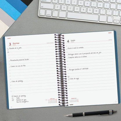 Finocam Spirale Basics My Agenda - Annuale 2027 - 1 Giorno per Pagina - Formato E10 - 155x212mm - Spirale - Copertina Rigida in Cartone Rivestito - Angoli Microforati - Carta da 70g/m2