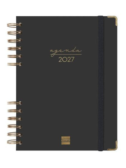 Finocam Spirale Trendy Alma Agenda - Annuale 2027 - 1 Giorno per Pagina - Formato E10 - 155x212mm - Spirale - Copertina Rigida in Cartone Rivestito - Angoli Microforati - Carta da 70g/m2