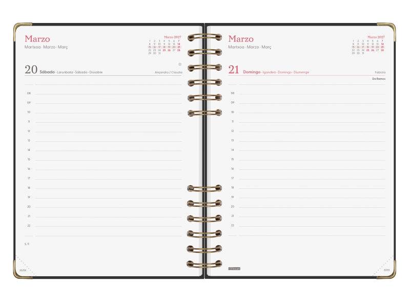 Finocam Spirale Trendy Alma Agenda - Annuale 2027 - 1 Giorno per Pagina - Formato E10 - 155x212mm - Spirale - Copertina Rigida in Cartone Rivestito - Angoli Microforati - Carta da 70g/m2