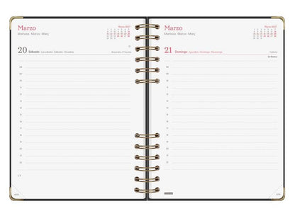 Finocam Spirale Trendy Alma Agenda - Annuale 2027 - 1 Giorno per Pagina - Formato E10 - 155x212mm - Spirale - Copertina Rigida in Cartone Rivestito - Angoli Microforati - Carta da 70g/m2