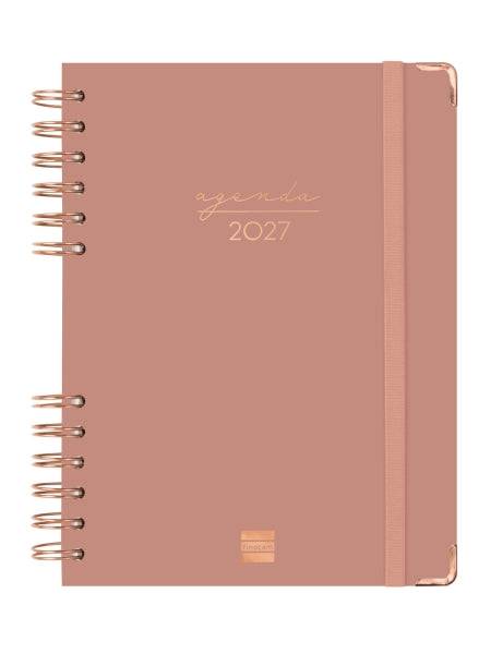 Finocam Spirale Trendy Alma Agenda - Annuale 2027 - 1 Giorno per Pagina - Formato E10 - 155x212mm - Spirale - Copertina Rigida in Cartone Rivestito - Angoli Microforati - Carta da 70g/m2