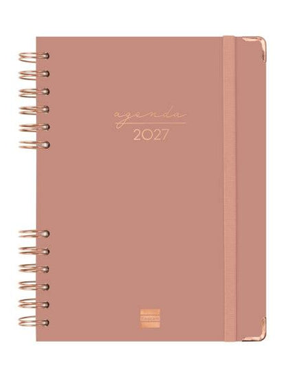 Finocam Spirale Trendy Alma Agenda - Annuale 2027 - 1 Giorno per Pagina - Formato E10 - 155x212mm - Spirale - Copertina Rigida in Cartone Rivestito - Angoli Microforati - Carta da 70g/m2