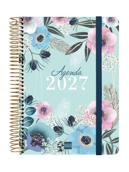 Finocam Cloe Agenda - Annuale 2027 - 1 Giorno per Pagina - Formato E10 - 155x212mm - Spirale - Copertina Rigida in Cartone Rivestito - Angoli Microforati - Carta da 80g/m2