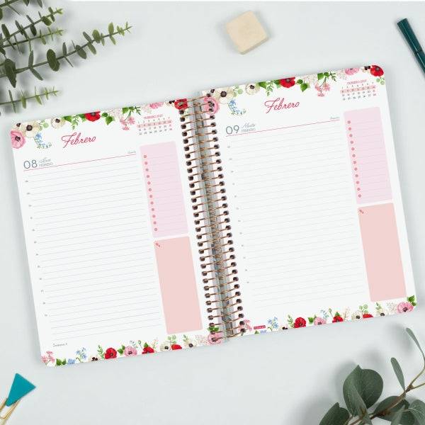 Finocam Cloe Agenda - Annuale 2027 - 1 Giorno per Pagina - Formato E10 - 155x212mm - Spirale - Copertina Rigida in Cartone Rivestito - Angoli Microforati - Carta da 80g/m2