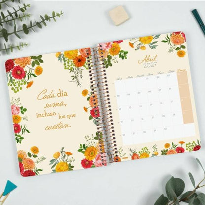 Finocam Cloe Agenda - Annuale 2027 - 1 Giorno per Pagina - Formato E10 - 155x212mm - Spirale - Copertina Rigida in Cartone Rivestito - Angoli Microforati - Carta da 80g/m2