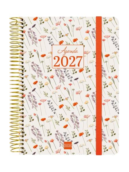 Finocam Cloe Agenda - Annuale 2027 - 1 Giorno per Pagina - Formato E10 - 155x212mm - Spirale - Copertina Rigida in Cartone Rivestito - Angoli Microforati - Carta da 80g/m2