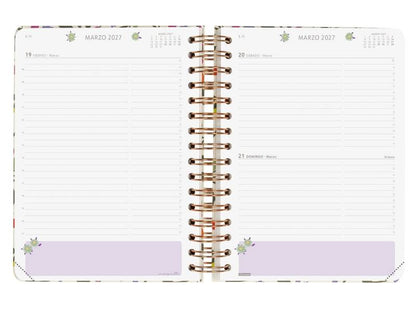 Finocam Moniquilla Agenda - Annuale 2027 - 1 Giorno per Pagina - Formato E10 - 155x212mm - Spirale Doppia - Copertina Rigida in Cartone Rivestito - Angoli Microforati - Carta da 80g/m2