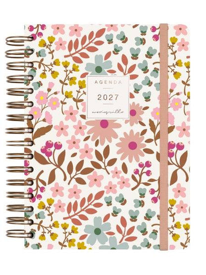 Finocam Moniquilla Agenda - Annuale 2027 - 1 Giorno per Pagina - Formato E10 - 155x212mm - Spirale Doppia - Copertina Rigida in Cartone Rivestito - Angoli Microforati - Carta da 80g/m2