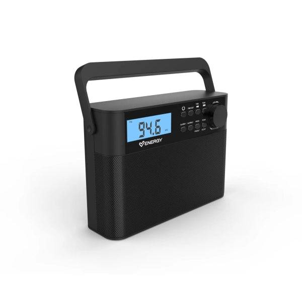 Energy Sistem Kitchen Radio Portatile FM - Antenna Telescopica - Doppia Sveglia - Alimentazione DC o 6xAA - Colore Nero