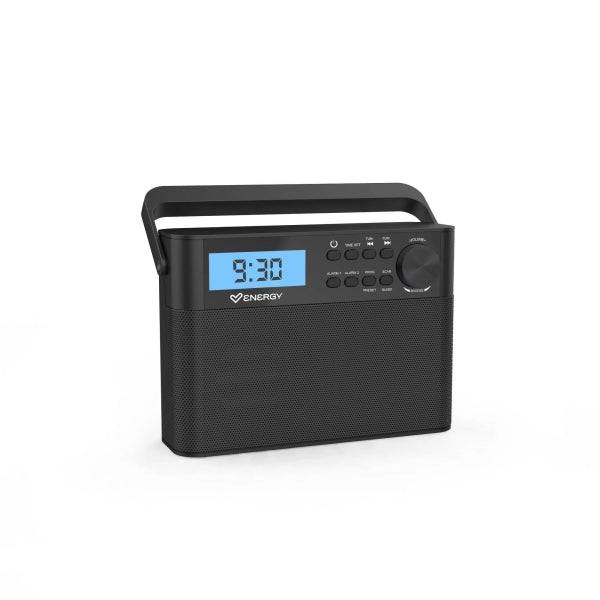 Energy Sistem Kitchen Radio Portatile FM - Antenna Telescopica - Doppia Sveglia - Alimentazione DC o 6xAA - Colore Nero