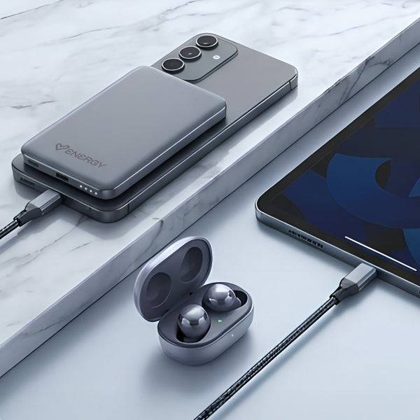 Energy Sistem Magnetic Powerbank Wireless Magnetico 5000 mAh - 15W Ricarica Wireless, 20W via Cavo - Ricarica Intelligente e Rapida - Ricarica Simultanea - Sensore NTC - USB-C