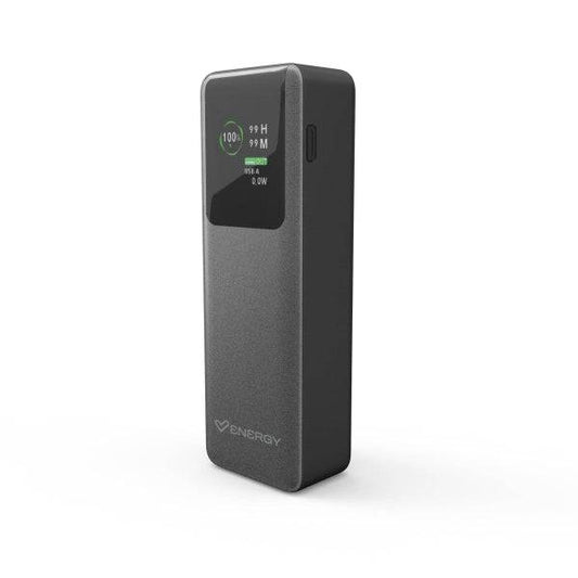 Energy Sistem Display Pro Powerbank 20000 mAh - 100W - Display a Colori - Tecnologia Intelligent Power Delivery - 2 Porte Per Ricarica Simultanea - USB-C e USB-A - Sensore NTC - Colore Grigio