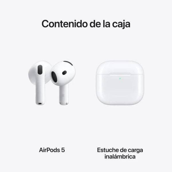 Apple AirPods 5 Con Custodia di Ricarica Wireless - Cancellazione Attiva del Rumore - USB-C - Colore Bianco