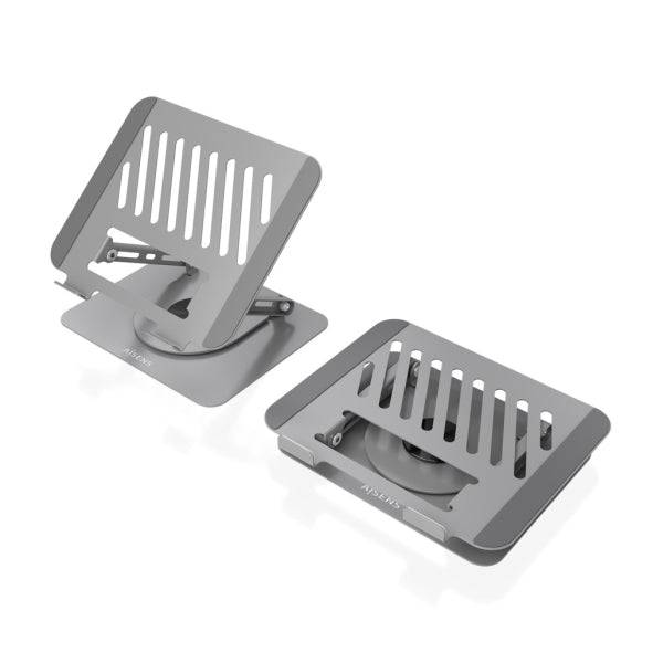 Aisens Supporto da Tavolo XL per Laptop / Tablet - Girevole e Regolabile - Rotazione 360° - Pieghevole e Compatto - Antiscivolo - Compatibile 10-17"