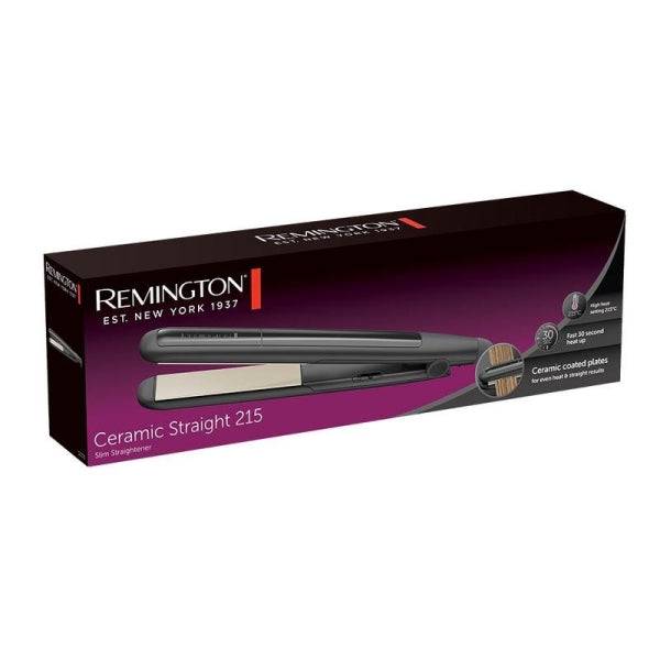 Remington Ceramic Straight Slim Piastra per Capelli - Ceramica - Fino a 215° - Indicatore Luminoso - Colore Nero