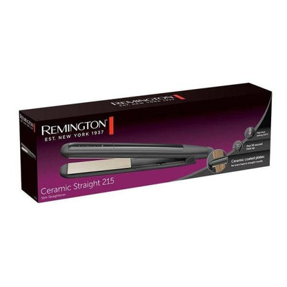 Remington Ceramic Straight Slim Piastra per Capelli - Ceramica - Fino a 215° - Indicatore Luminoso - Colore Nero