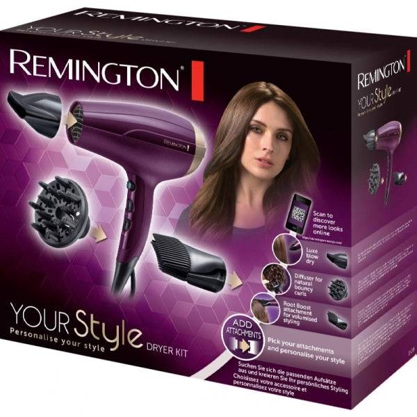 Remington Your Style Asciugacapelli 2300W - 3 Temperature 2 Velocità - Ergonomico - Colore Viola