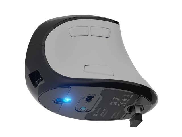 Natec Euphonie Pro Mouse Ottico Verticale Wireless - 2.400 dpi - Bluetooth + 2,4Ghz - 9 Pulsanti - Colore Bianco