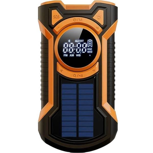 Hama Just In Case Radio Solare 4 in 1 - Powerbank 5.000 mAh - Torcia - Allarme SOS - Ricarica Solare, USB e Manovella