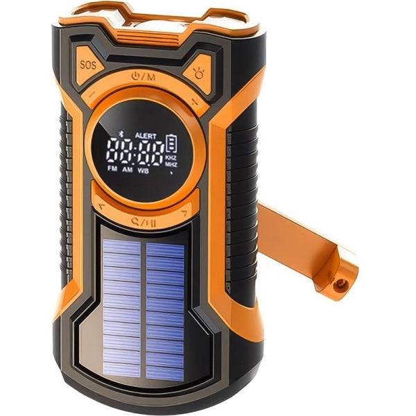 Hama Just In Case Radio Solare 4 in 1 - Powerbank 5.000 mAh - Torcia - Allarme SOS - Ricarica Solare, USB e Manovella
