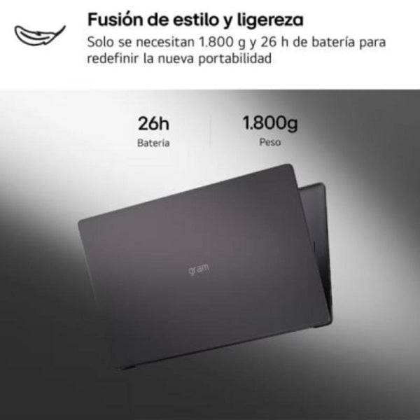 LG Gram 16UD55U-G.AX85BN Portatile 16" AMD Ryzen AI 5 430 - 16GB DDR5 - 512GB SSD - Colore Nero - Tastiera QWERTY (ES)