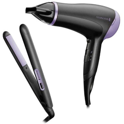 Remington Style Essentials Pack Asciugacapelli e Piastra - 2000W - Asciugacapelli con Griglia Ceramica-Ionica - Piastra Ceramica
