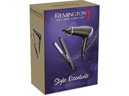 Remington Style Essentials Pack Asciugacapelli e Piastra - 2000W - Asciugacapelli con Griglia Ceramica-Ionica - Piastra Ceramica