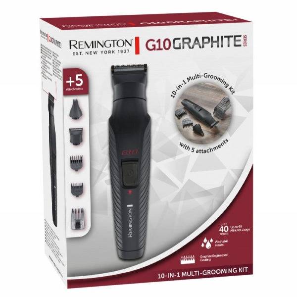 Remington G10 Graphite Kit Barbiere Tagliacapelli - 10 in 1 - Lame di Precisione Rivestite di Grafite - Batteria Ricaricabile - Autonomia fino a 40 min