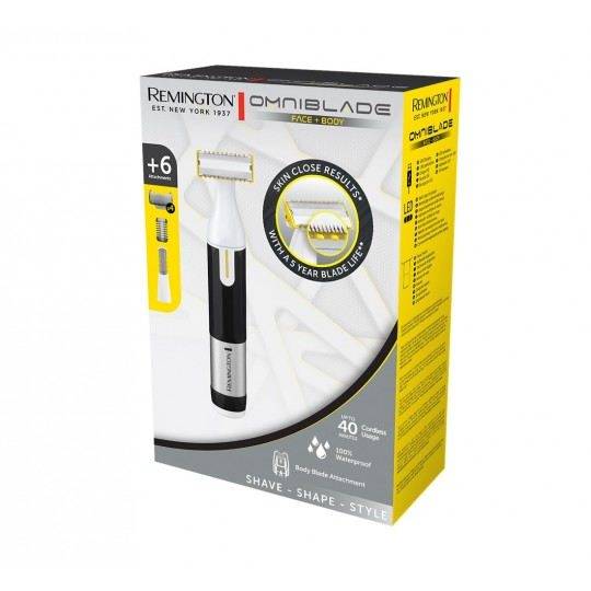 Remington Omniblade Profilo Multifunzione Barba e Corpo - Lama Alta Precisione - Batteria Ricaricabile - Impermeabile